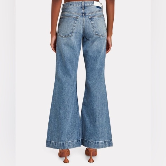RE/DONE 70's Lake Blue Low-Rise Bell Bottom Jeans - Picture 3 of 10